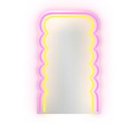 WD LIFESTYLE TOKYO SPECCHIO DECORATIVO LED ONDE ROSA E GIALLO