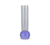 WD LIFESTYLE - Vaso in Vetro con Base Effetto Diamante VIOLA E GRIGIO