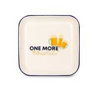 WD LifeStyle Vassoio in Latta Smaltata 30 x 30 Cm Decoro "One more round?"