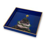 WD LifeStyle Vassoio Svuota Tasche Quadrato 20 x 20 Cm Decoro Gatto Natale