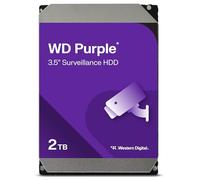 WD Purple 2TB per Videosorveglianza, Hard Disk interno da 3.5”, Tecnologia AllFrame, 180BT/anno, Cache da 64 MB, Garanzia 3 anni