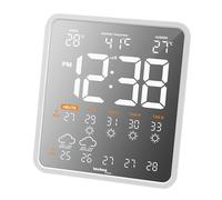 WD3035 Wi-Fi - stazione meteo e orologio in uno, temperatura interna, temperatura esterna, previsioni meteo per i prossimi 4 giorni, trasferimento dati sullo smartphone, visualizzazione probabilità di