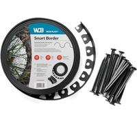 WDB Bordo flessibile in plastica, lunghezza 20 m, altezza 4 cm, con 40 chiodi di fissaggio, colore nero, RAL 9005