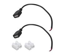 Wdbild 2 Pz/pacco USB Femmina A 2Pin Filo di Ricarica Linea Cavo Con Terminali Per Strisce LED 5V Dispositivi A Bassa Potenza Cavo USB Nero Per Progetti Elettrici