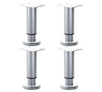 Wdbild 4Pcs Altezza Regolabile Mobili Gambe Metallo Rotondo Governo Piedini di Ricambio Per Cassetto Comò Tavolo Divano Per Cabinet