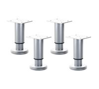 Wdbild 4Pcs Altezza Regolabile Mobili Gambe Metallo Rotondo Governo Piedini di Ricambio Per Cassetto Comò Tavolo Divano Per Cabinet