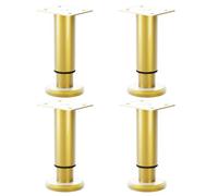 Wdbild 4Pcs Oro Colorato Regolabile Mobili Gambe Flessibile Altezza Acciaio Rack Per Vari Arredi Gambe Mobili Regolabile