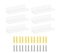 Wdbild 6 mensole galleggianti in acrilico salvaspazio, per dischi e supporti da parete, espositori galleggianti