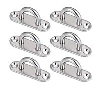 Wdbild 6Pcs 5mm Piastra Occhio In Acciaio Inox Oblungo Pad Eye Piastra Metallo Staple Hook Hardware Attrezzature Nautica Soffitto Montaggio A Parete Gancio