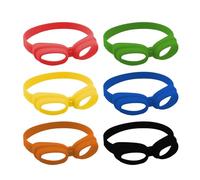 Wdbild Accessori da bar, set di 6 adesivi colorati per bottiglie di birra, etichette a forma di occhialino, in silicone, per feste e riunioni, 6x0.7cm, Silicone