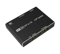 Wdbild Adattatore splitter da DisplayPort a DisplayPort HDTV 8K @ 30Hz 4K @ 60Hz 1 In 2 Out Splitter direzionale per monitor
