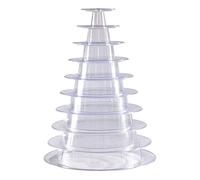 Wdbild Alzata rotonda a 10 strati per macaron, espositore per torte e cupcake, tonda, per matrimoni, feste di compleanno, espositore a torre per cupcake, albero di cupcake, espositore per torte a casa