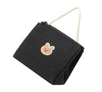 Wdbild Borsa a mano per bambini, motivo orso, stile contemporaneo, con accessori per passeggini, opzione per genitori attivi, cinghia regolabile per pannolini, Nero