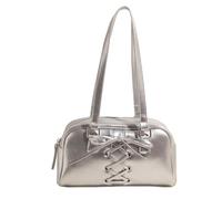 Wdbild Borsa a tracolla a tema balletto alla moda con interni spaziosi e fiocchi con dettaglio cravatta borse sotto le ascelle per le donne moderne città elegante borsa ascellare, Argento, One Size