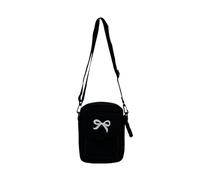 Wdbild Borsa a tracolla compatta con fiocco, elegante, per tutti i giorni, adatta per spostamenti quotidiani ed eventi sociali, borsa da ufficio, Nero , One Size