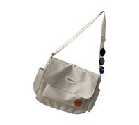 Wdbild Borsa a tracolla ergonomica in tessuto di nylon alla moda, ideale per oggetti essenziali e documenti all'aperto, bianco, One Size