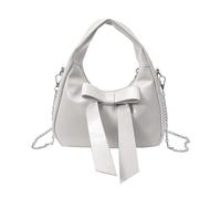 Wdbild Borsa a tracolla in poliuretano pochette borsa a tracolla con chiusura a cerniera per le donne borsa a tracolla con tracolla rimovibile Toted Zipper Borse in ecopelle, bianco, One Size