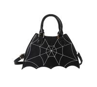 Wdbild Borsa a tracolla unica in pelle PU borsa a tracolla semplice borsa a tracolla borsa a forma di pipistrello per uso quotidiano, Nero