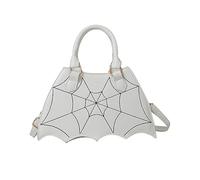Wdbild Borsa a tracolla unica in pelle PU borsa a tracolla semplice borsa a tracolla borsa a forma di pipistrello per uso quotidiano, bianco