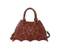 Wdbild Borsa a tracolla unica in pelle PU borsa a tracolla semplice borsa a tracolla borsa a forma di pipistrello per uso quotidiano, Caff