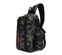 Wdbild Borsa da pesca leggera zaino da pesca borsa per attrezzi da pesca escursionismo campeggio, Camuffamento Notte