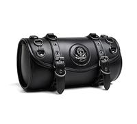 Wdbild Borsa da sella per moto pronta da strada, in pelle PU, adatta per forcella anteriore e Sissybar, comoda da viaggio, facile da installare, borsa per attrezzi da manubrio