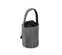 Wdbild Borsa da sera da donna, borsa a secchiello, elegante, pochette da festa, Nero
