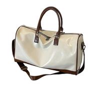 Wdbild Borsa da viaggio, borsa da viaggio per donne e uomini in pelle PU Borse da fitness di grande capacità per viaggi di lavoro borse da viaggio per viaggi di lavoro e fine settimana, Beige, Taglia