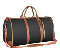 Wdbild Borsa da viaggio, multifunzionale impermeabile borsa da viaggio borsa da viaggio grande capacità pieghevole portatile in pelle PU borsa per indumenti con cinturino regolabile, Marrone, Taglia