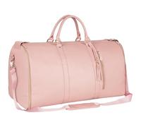 Wdbild Borsa da viaggio, multifunzionale impermeabile borsa da viaggio borsa da viaggio grande capacità pieghevole portatile in pelle PU borsa per indumenti con cinturino regolabile, rosa, Taglia