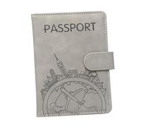 Wdbild Borsa da viaggio, porta passaporti in pelle PU per passaporti organizzatori custodia a portafoglio da viaggio organizer porta passaporti cover custodia per carte, grigio, Taglia unica