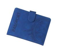Wdbild Borsa da viaggio, porta passaporti in pelle PU per passaporti organizzatori custodia a portafoglio da viaggio organizer porta passaporti cover custodia per carte, Blu, Taglia unica