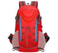 Wdbild Borsa da viaggio, zaino da trekking per donne e uomini, zaini da ciclismo, zaino sportivo di grande capacità, resistente all'acqua, Rosso, Taglia unica