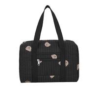 Wdbild Borsa per genitori alla moda in poliestere per pannolini con maniglia per godere di un rapido accesso alle necessità borsa mamma con tracolla ergonomica, Orso Nero