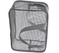 Wdbild Borsa per il trucco, borsa da doccia in rete per palestra, viaggi, campeggio e dormitorio, essenziale ad asciugatura rapida, portatile, da appendere, organizer per articoli da toeletta, grigio