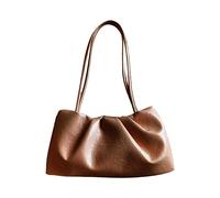 Wdbild Borsa pieghettata alla moda con tessuto comodo elegante della borsa della frizione di grande capacità e hardware squisito, Marrone