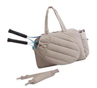 Wdbild Borsa sportiva unisex con manici ispessiti per riporre palline e tracolla per pratica di tennis, viaggi, atletica, cachi, One Size