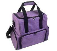 Wdbild Borse da donna, custodia portatile per smalti, con doppio strato, organizer per strumenti per manicure e scomparto per asciugare le unghie, Viola, 40 x 29 x 38 cm