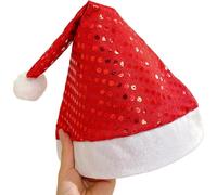 Wdbild Cappello a cilindro, caldo cappello di Babbo Natale in peluche, regolabile, confortevole, unisex, ideale per feste e riunioni
