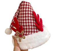 Wdbild Cappello a cilindro, caldo cappello di Babbo Natale in peluche, regolabile, confortevole, unisex, ideale per feste e riunioni
