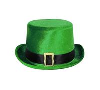 Wdbild Cappello a cilindro, cappello verde per festa di San Patrizio, festa irlandese, cappelli piatti per feste, accessori per feste, eventi a tema, cappelli alti