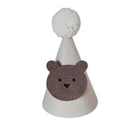 Wdbild Cappello da festa a tema orso, morbido e confortevole, accessorio di compleanno con decorazione