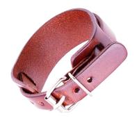 Wdbild Catena da polso regolabile in pelle retrò punk a doppio strato con chiusura con fibbia per donne uomini vintage punk pelle regolabile, Misura unica, come descritto