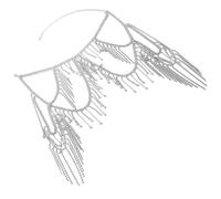 Wdbild Collana da spalla tempestata di cristalli scintillanti, design a più livelli con frange, comoda vestibilità, gioielli per il corpo per festival, catena a tracolla multistrato, Misura unica