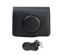Wdbild Custodia per fotocamera EVO PU borsa leggera e tracolla per fotocamera con tracolla regolabile supporto in pelle e custodia antipolvere, Nero