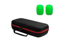 Wdbild Custodia per microfono, doppia scatola da viaggio per microfono portatile, con parabrezza, per karaoke, canto, feste, accessorio per microfono, Verde