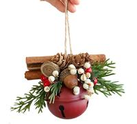 Wdbild Decorazioni dell'albero di Natale Campane del Metallo Con Antlers Accento del Tessuto della pigna Per Le Decorazioni Per Il Negozio Domest