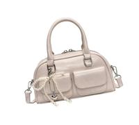 Wdbild Elegante borsa a tracolla con fiocco e borsa a mano pratica borsa a tracolla in PU con spaziosa essenziale organizzata per varie occasioni borsa con ciondolo a fiocco, bianco, One Size