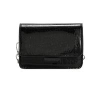 Wdbild Elegante borsa a tracolla lucida con tracolla a catena da donna alla moda in pelle PU borse a tracolla per viaggi o uso quotidiano borsa a tracolla leggera, Nero , One Size