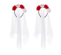 Wdbild Elegante cerchietto con fiori ornamentali per Halloween, copricapo per Halloween per feste in maschera e feste